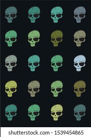 background with skulls vector, color skull