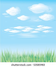 Background of sky and grass