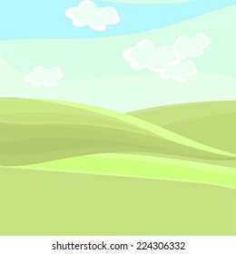 Background with sky and green field