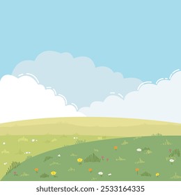 background of sky and green grass savanna