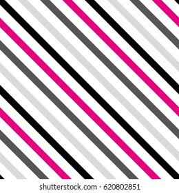 Background with a slanted, diagonal stripes, lines. Different shades of black and pink. Vector illustration. Geometric background print on paper,fabric, gift wrap, packaging, bedding,  lining