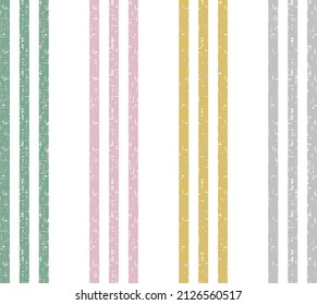 background with slub textured stripe pattern, Seamless vector pattern with pink, green, yellow, grey, vertical thin stripes on a white background,
