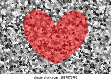 Antecedentes de pequeños corazones blancos y negros. Día de San Valentín