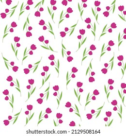 Background of small pink flowers on a white background - vector image