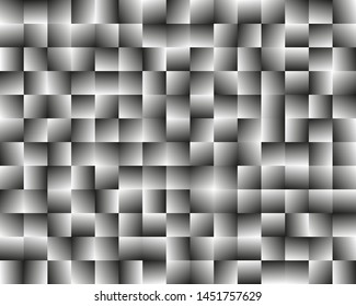 Background of small squares with gradient fill at different angles. vector graphics