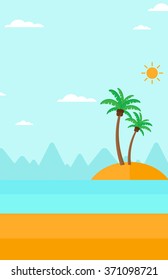 Background of small tropical island.