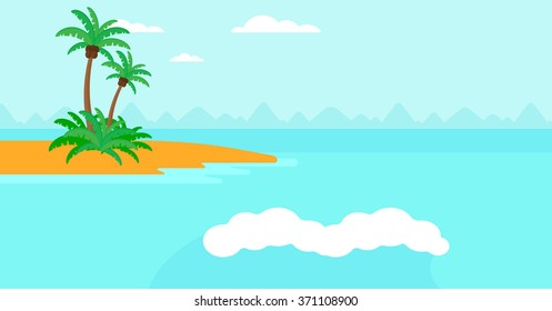 Background of small tropical island.