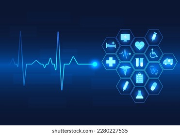 Background smart medical technology that collects medical information, drugs, and doctors that allows patients to access treatment quickly and out of danger