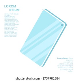 Background with smartphone and place for text. Vector image in a flat style