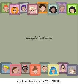 Background with smiling children's faces