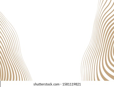 Background with smooth, abstract, geometric gold lines