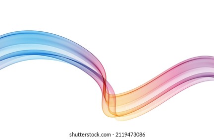 Background with smooth color wave.Multicolored wavy lines on a white background.