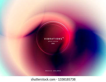Background with smooth flow of colors. Vibrant abstract gradual blend between shades with fluid blurred gradient. Trendy minimalist design with blur shapes. Vector illustration