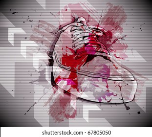 background with sneakers