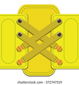 background sneakers laces buttons, vector illustration