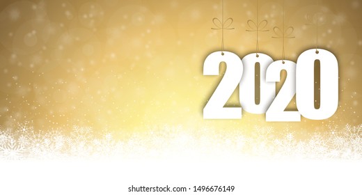 background with snow fall and greetings for christmas and New Year 2020