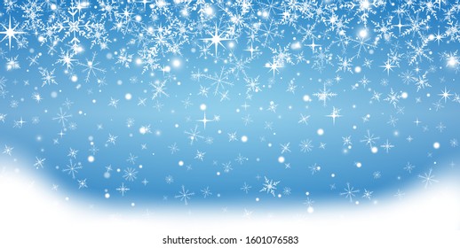 background with snow fall and greetings for christmas and New Year