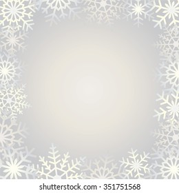 Background Snowflake Border Neutral Grey Tones Stock Vector (Royalty ...