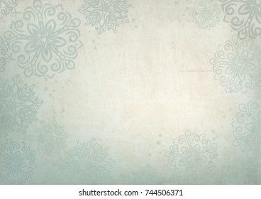 Background of snowflakes, antique old texture, christmas background