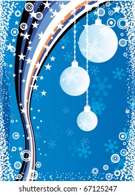 Background with snowflakes and Christmas balls