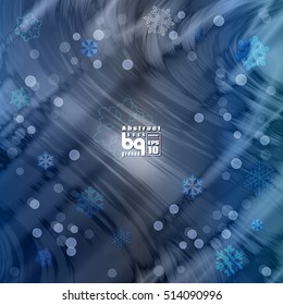 Background snowflakes, Christmas illustration, Vector abstract, colorful texture, blue bokeh effect