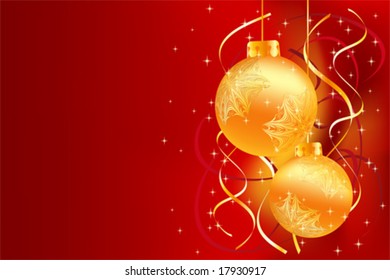 Background with snowflakes and decoration for your design in red and orange colors