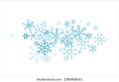 Fondo con diseño de copos de nieve para invierno con espacio de texto. El fondo de los copos de nieve. Ilustración vectorial.
