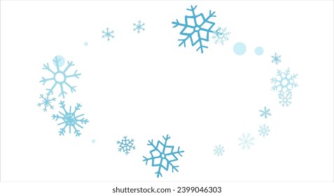Hintergrund mit Schneeflocken-Design für den Winter mit Textplatz. Schneeflocken, Hintergrund. Vektorgrafik.