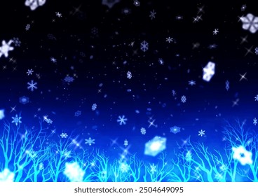 Hintergrund der vom Himmel fallenden Schneeflocken