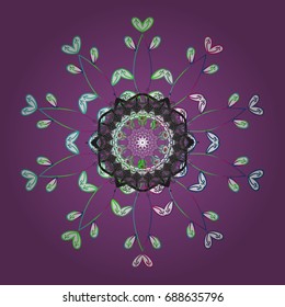 Background with snowflakes. Isolated cute snowflakes on colorful background. Vector illustration.