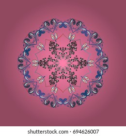 Background with snowflakes. Isolated cute snowflakes on colorful background. Vector illustration.