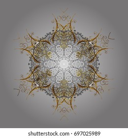 Background with snowflakes. Isolated cute snowflakes on colorful background. Vector illustration.