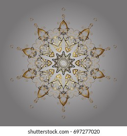 Background with snowflakes. Isolated cute snowflakes on colorful background. Vector illustration.