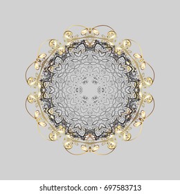 Background with snowflakes. Isolated cute snowflakes on colorful background. Vector illustration.
