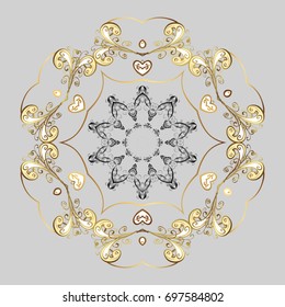 Background with snowflakes. Isolated cute snowflakes on colorful background. Vector illustration.