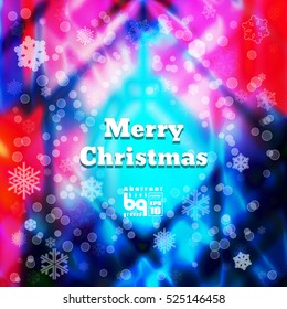 Background snowflakes Merry Christmas, multicolored gradient, bokeh effect, Vector illustration, rainbow flash, neon design