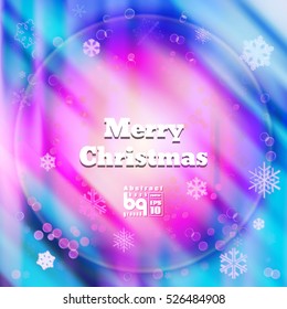 Background snowflakes Merry Christmas, multicolored gradient, bokeh effect, Vector illustration, rainbow flash, neon design