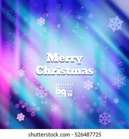 Background snowflakes Merry Christmas, multicolored gradient, bokeh effect, Vector illustration, rainbow flash, neon design