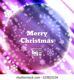 Background snowflakes. Merry Christmas on multicolor gradient background. Vector illustration. Bokeh effect. Circle rainbow.