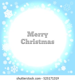 Background snowflakes. Merry Christmas on multicolor gradient background. Vector illustration. Bokeh effect. Circle neon.