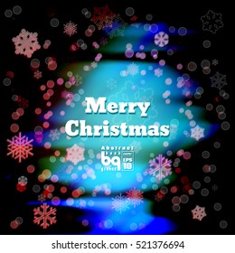 Background snowflakes, Merry Christmas , Vector illustration, colorful texture, blue, bokeh effect, neon