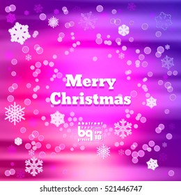Background snowflakes, Merry Christmas , Vector illustration,  bokeh effect, neon
