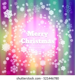 Background snowflakes, Merry Christmas , Vector illustration, bokeh effect, abstract rainbow