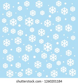 Background. Snowflakes on a blue background.Texture for fabric textile. A4 paper, poster, postcard, wrapping.