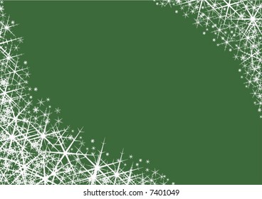 background snowflakes on green