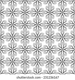 Background with snowflakes, simple, black and white.
