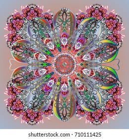 A background with snowflakes. Vector christmas abstract colorful background with cute snowflake. Vector illustration.