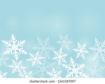 Fondo con copos de nieve. Ilustración del vector