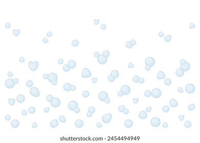 Background with soap bubbles. Vector illustration for cover, banner, poster, card, web and packaging.