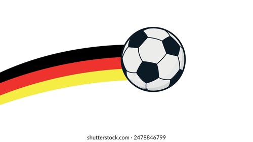 Background Soccer ball with the flag of Germany.Vector Illustration